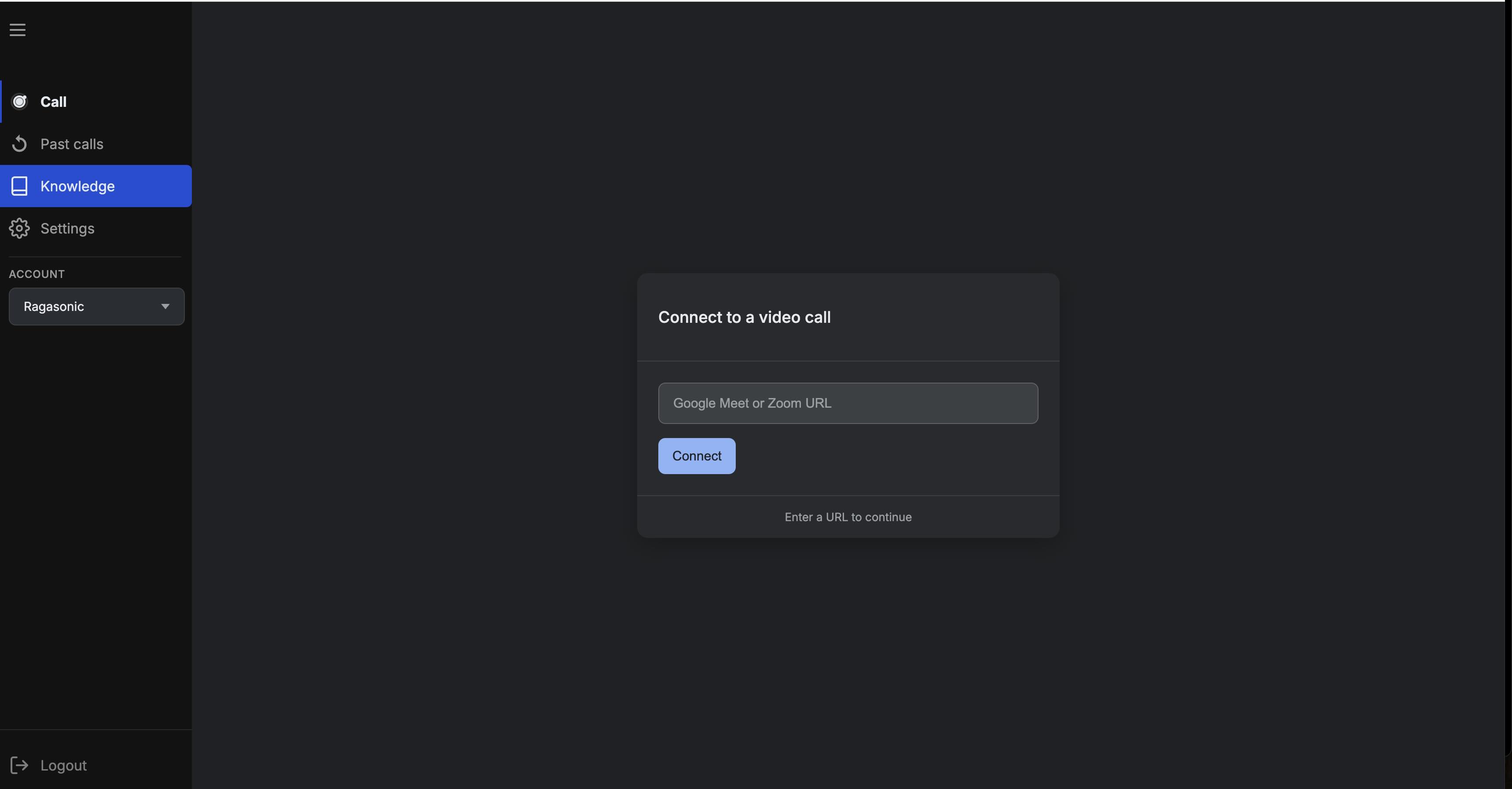 Qubi Dashboard Meeting URL Input